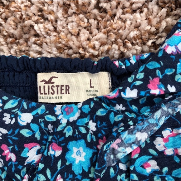 Blue floral Hollister minidress - Large - Picture 2 of 4